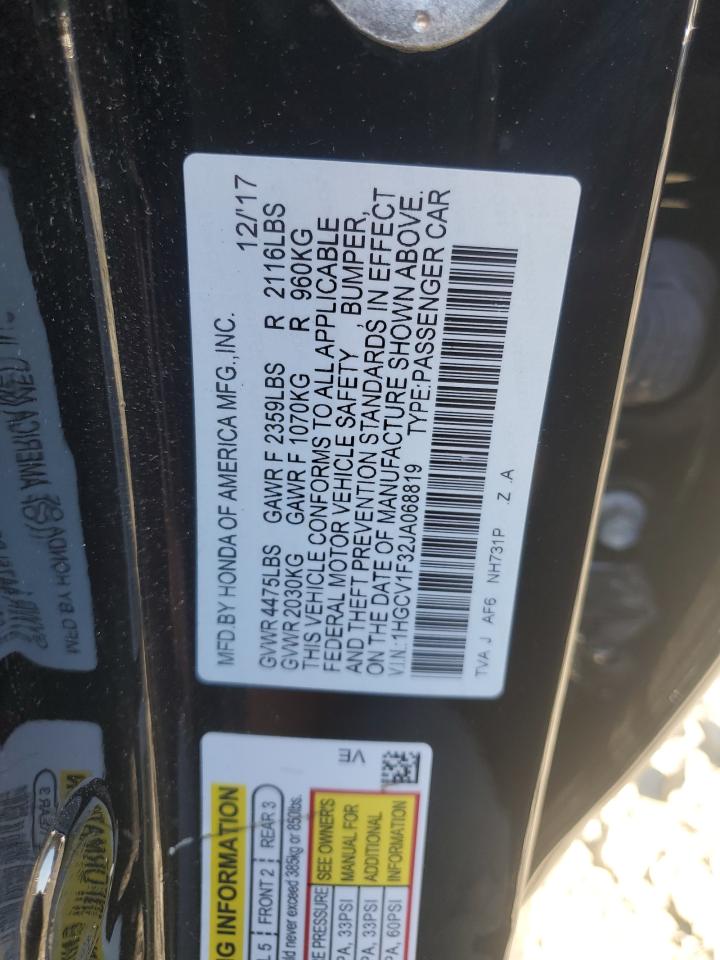 2018 Honda Accord Sport VIN: 1HGCV1F32JA068819 Lot: 84974925