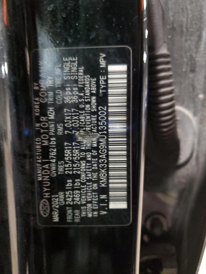2021 Hyundai Kona Limited VIN: KM8K33AG9MU135002 Lot: 86324805