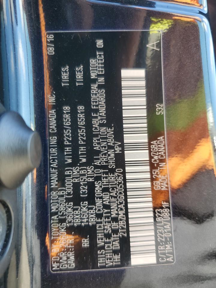 2016 Lexus Rx 350 Base VIN: 2T2BZMCA3GC053670 Lot: 82326185