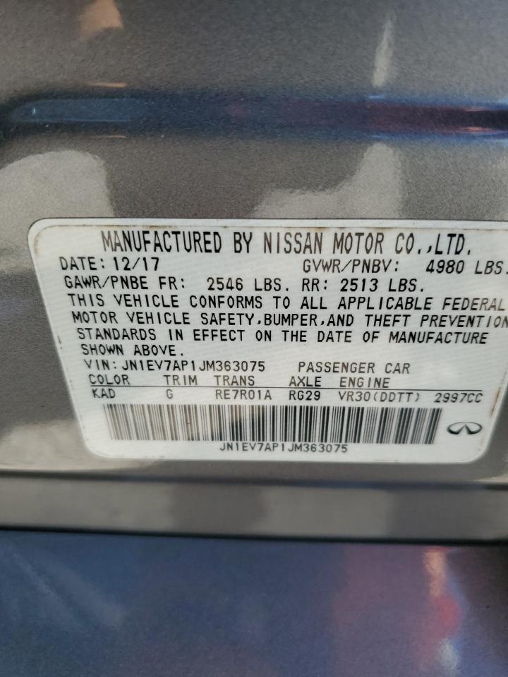 2018 Infiniti Q50 Luxe VIN: JN1EV7AP1JM363075 Lot: 82451315