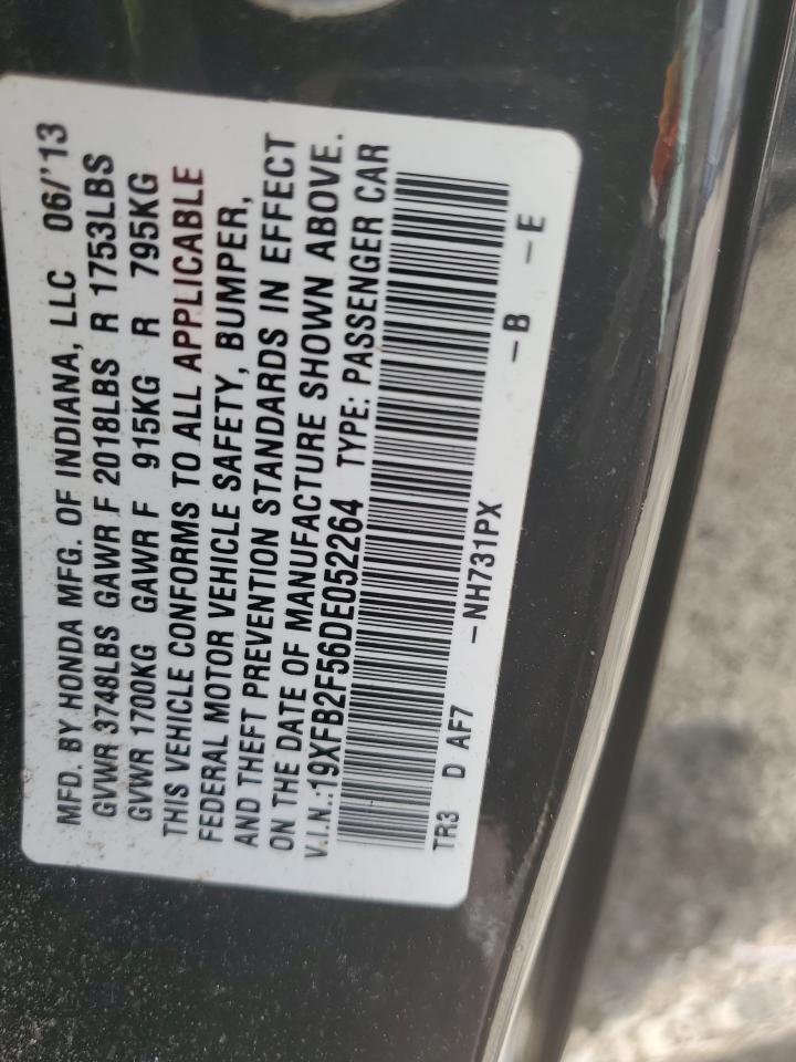 2013 Honda Civic Lx VIN: 19XFB2F56DE052264 Lot: 85754655