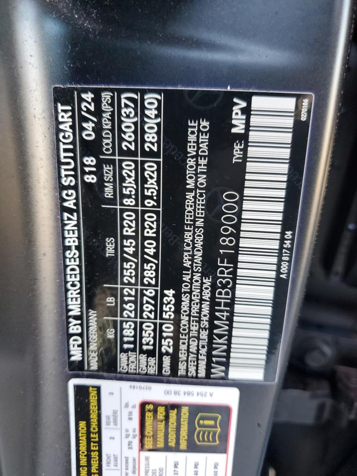 2024 Mercedes-Benz Glc 300 4Matic VIN: W1NKM4HB3RF189000 Lot: 85729085