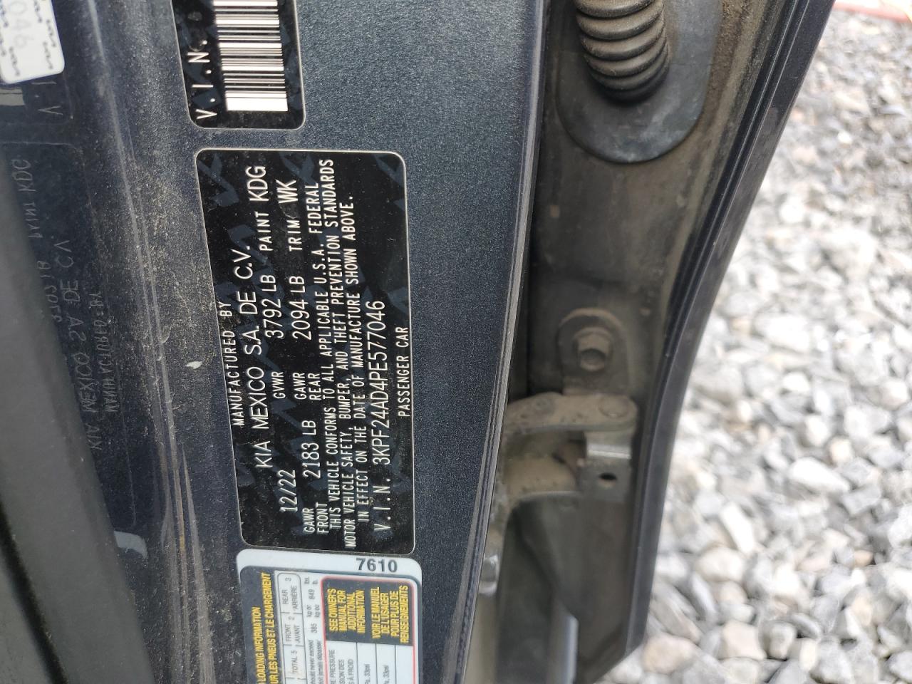 2023 Kia Forte Lx VIN: 3KPF24AD4PE577046 Lot: 84418595