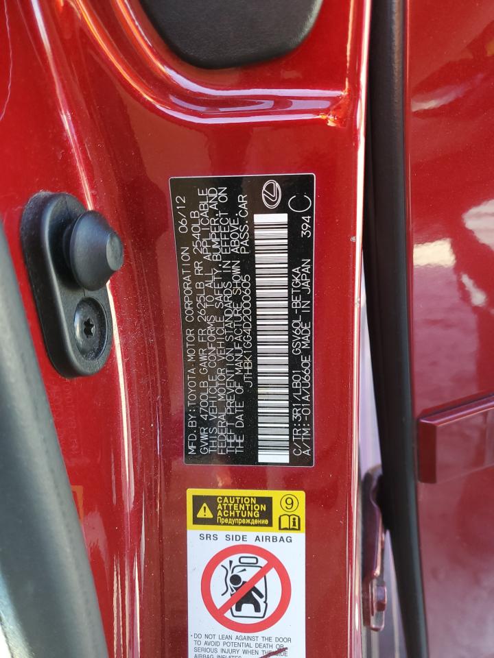 2013 Lexus Es 350 VIN: JTHBK1GG4D2000605 Lot: 84379655