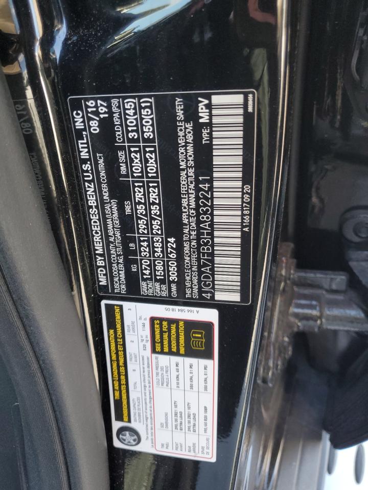 2017 Mercedes-Benz Gle 63 Amg-S 4Matic VIN: 4JGDA7FB3HA832241 Lot: 89855655