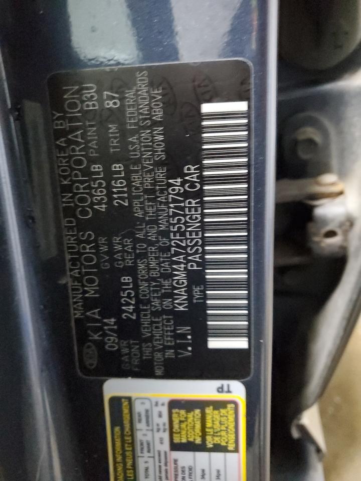 2015 Kia Optima Lx VIN: KNAGM4A72F5571794 Lot: 82493425