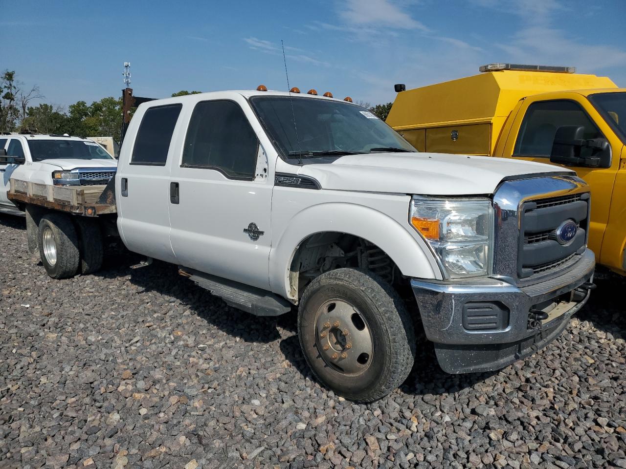 2014 Ford F350 Super Duty Flat Bed Truck white pickup diesel 1FD8W3HT6EEA91234 photo #1