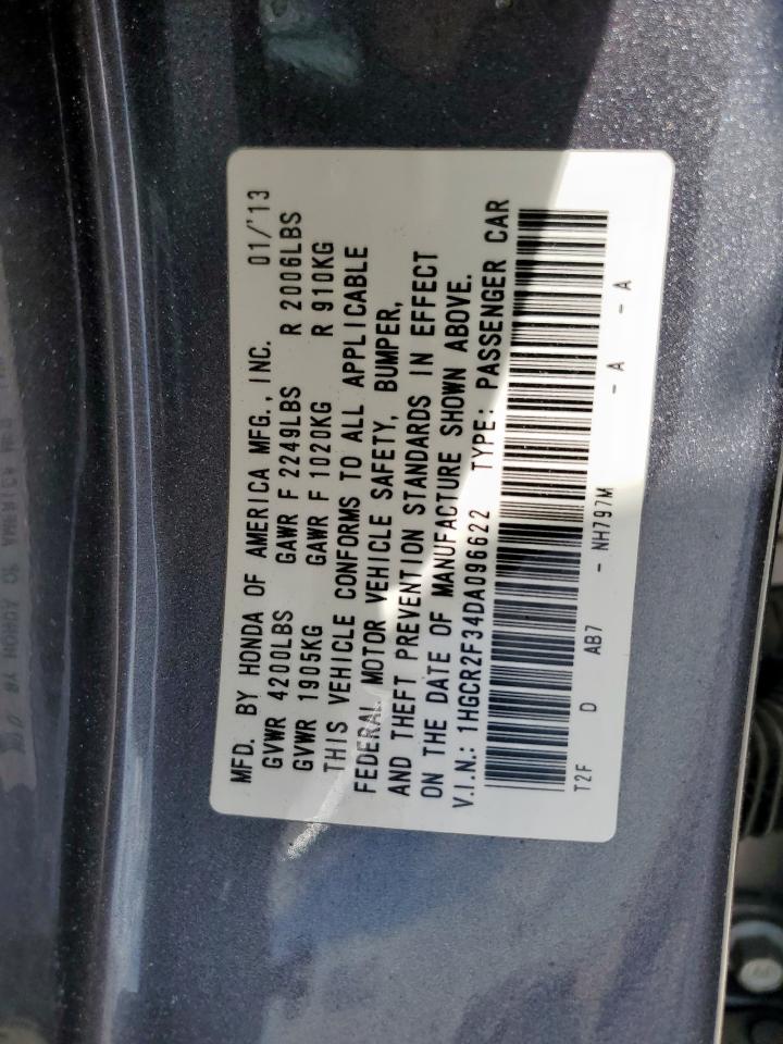 2013 Honda Accord Lx VIN: 1HGCR2F34DA096622 Lot: 82275395