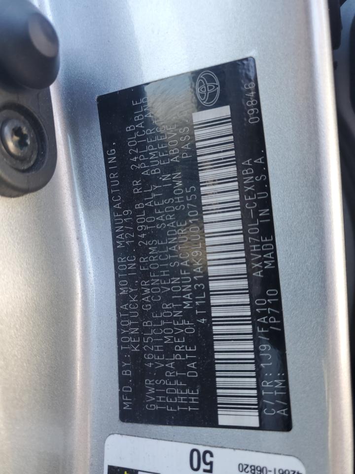 2020 Toyota Camry Le VIN: 4T1L31AK9LU010755 Lot: 90450155