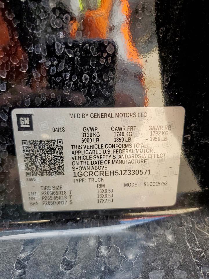 2018 Chevrolet Silverado C1500 Lt VIN: 1GCRCREH5JZ330571 Lot: 85101135