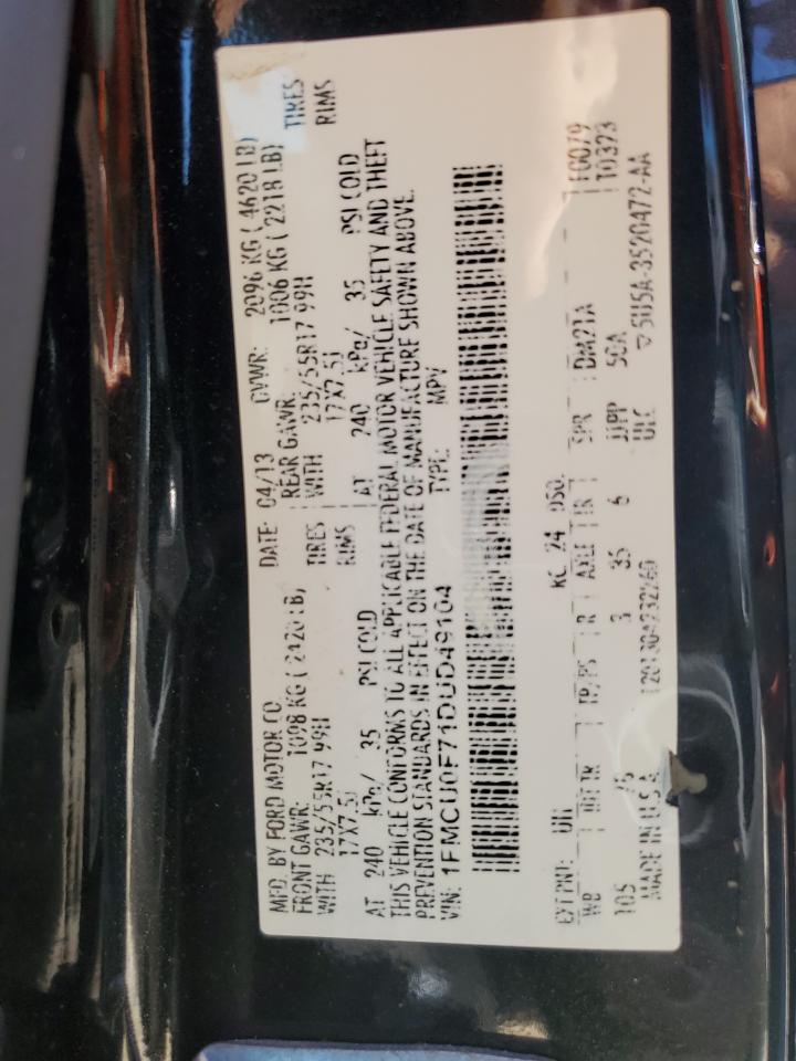 2013 Ford Escape S VIN: 1FMCU0F71DUD49104 Lot: 87453045