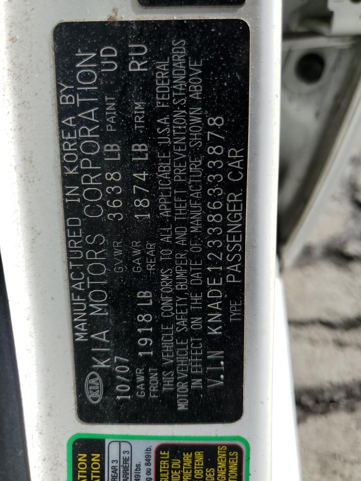 2008 Kia Rio Base VIN: KNADE123386333878 Lot: 86666235