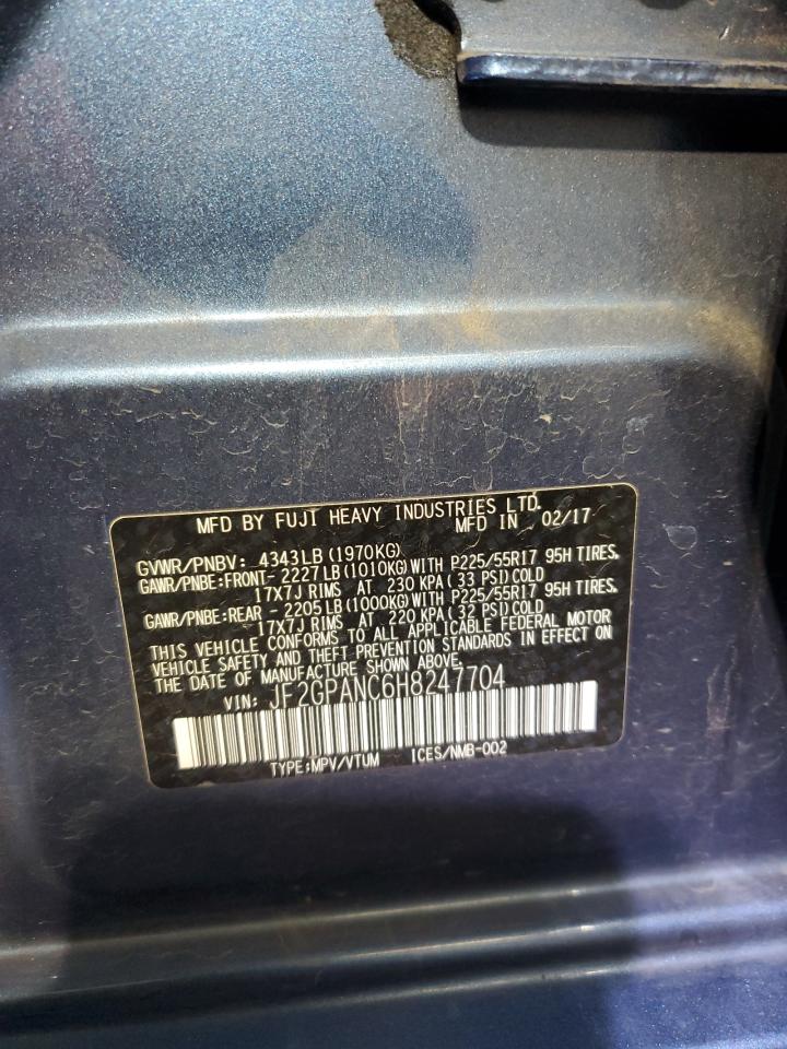 2017 Subaru Crosstrek Limited VIN: JF2GPANC6H8247704 Lot: 86835455