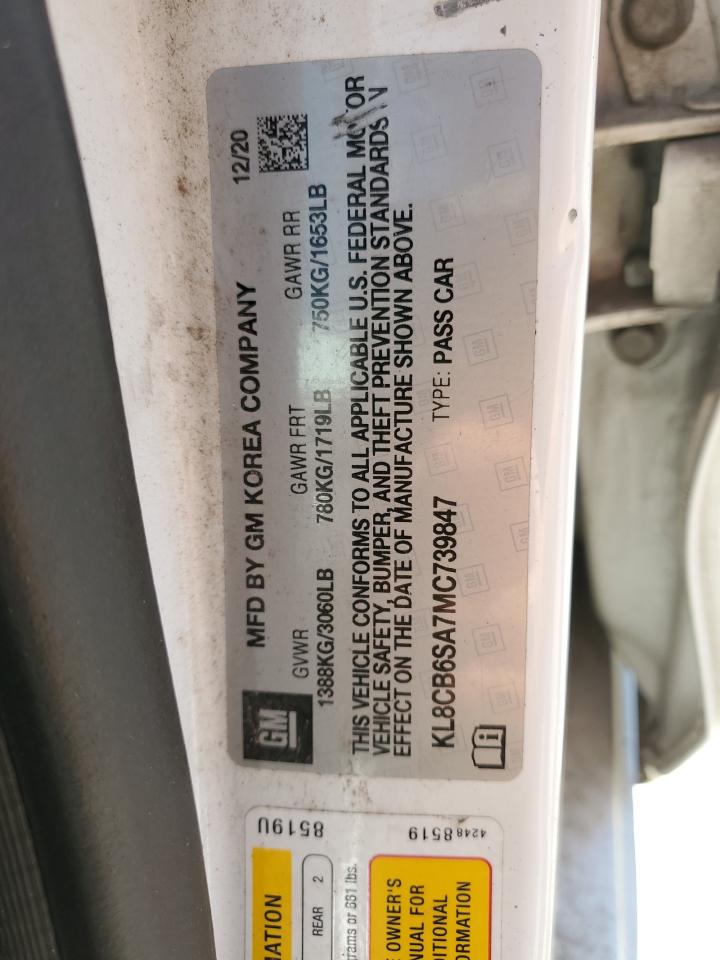 2021 Chevrolet Spark Ls VIN: KL8CB6SA7MC739847 Lot: 86137515