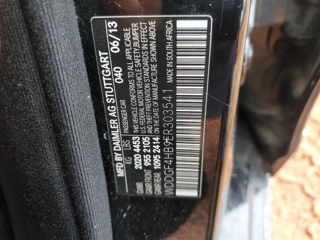 2014 Mercedes-Benz C 250 VIN: WDDGF4HB9ER303541 Lot: 90573455