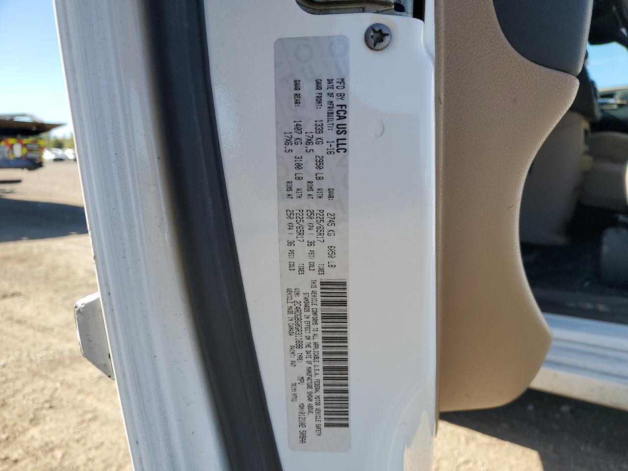 2016 Dodge Grand Caravan Se VIN: 2C4RDGBG0GR311698 Lot: 86528655