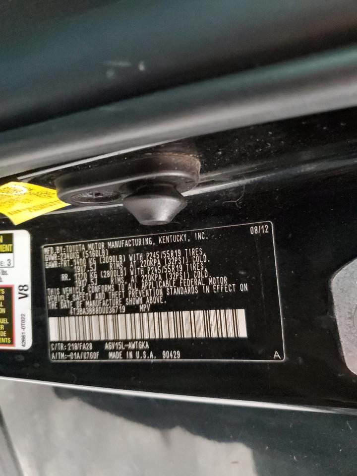 2013 Toyota Venza Le VIN: 4T3BA3BB8DU036719 Lot: 89734055