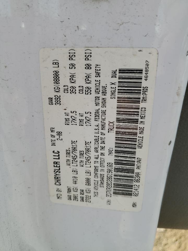 2008 Dodge Ram 2500 St VIN: 3D7KR28D28G190169 Lot: 82251075