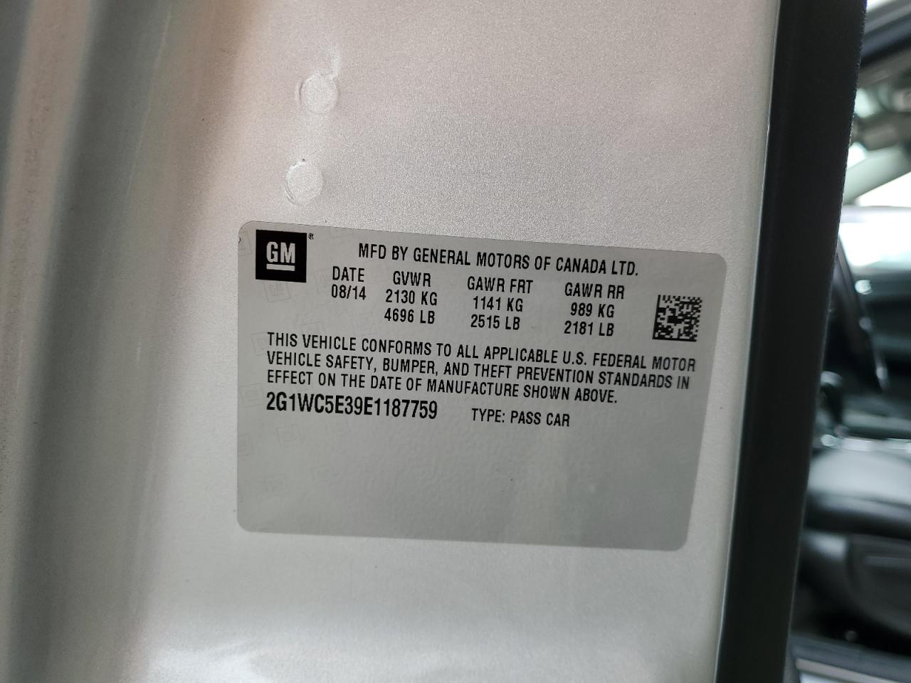 2014 Chevrolet Impala Limited Ltz VIN: 2G1WC5E39E1187759 Lot: 85564025