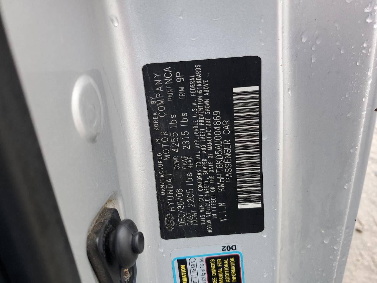 2010 Hyundai Genesis Coupe 2.0T VIN: KMHHT6KD5AU004869 Lot: 82240915