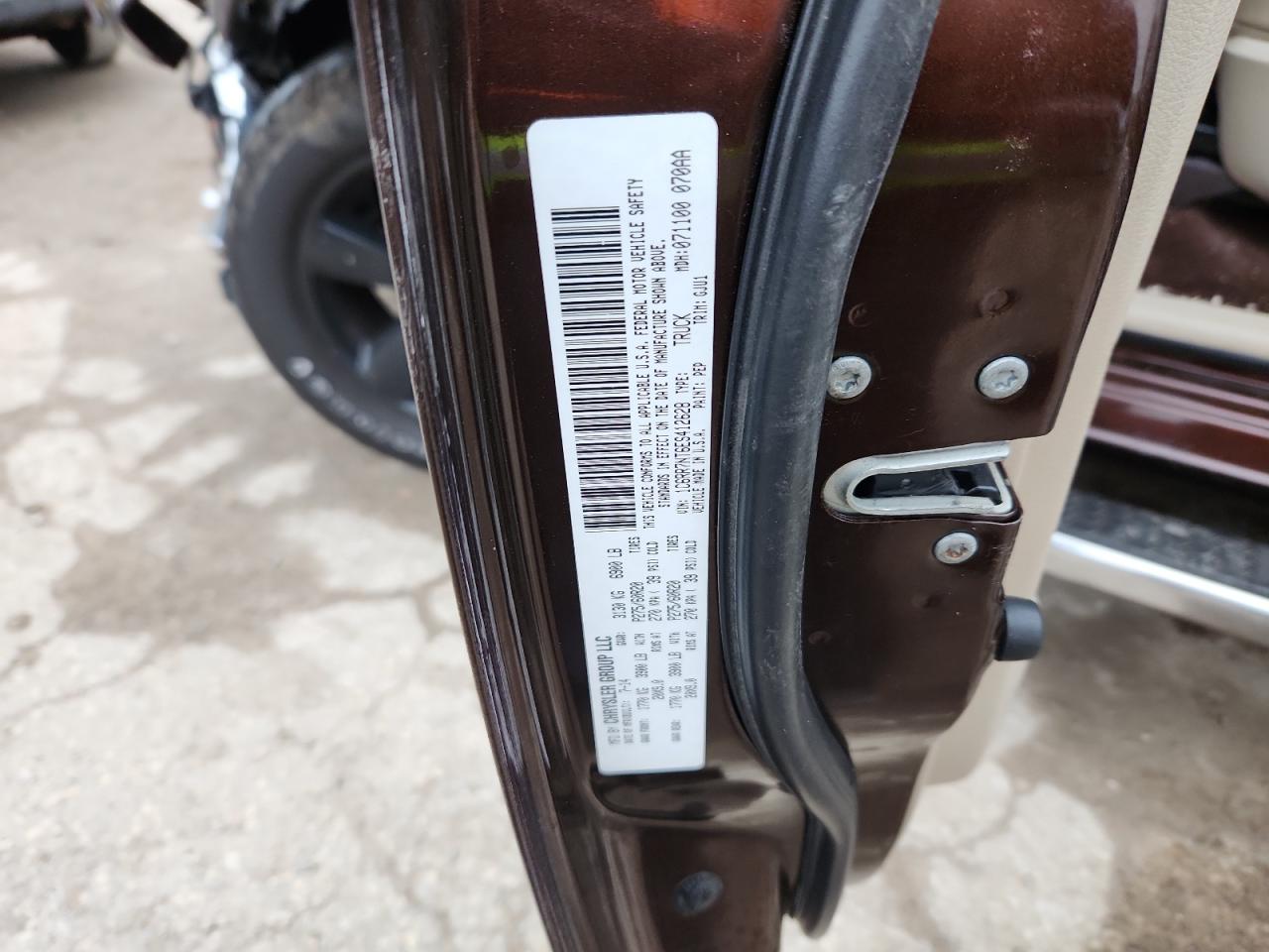 2014 Ram 1500 Laramie VIN: 1C6RR7NT6ES412628 Lot: 89639055