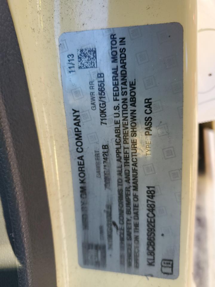 2014 Chevrolet Spark Ls VIN: KL8CB6S92EC487481 Lot: 91011695