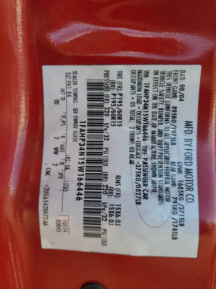 2005 Ford Focus Zx4 VIN: 1FAHP34N15W166446 Lot: 85499915