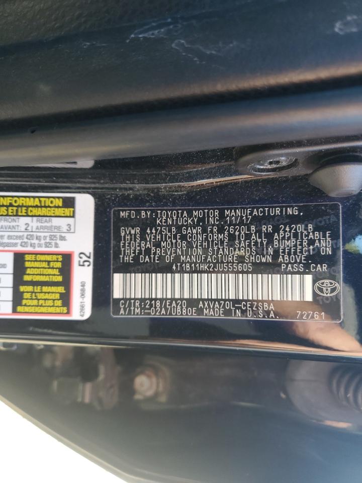 2018 Toyota Camry L VIN: 4T1B11HK2JU555605 Lot: 84904055
