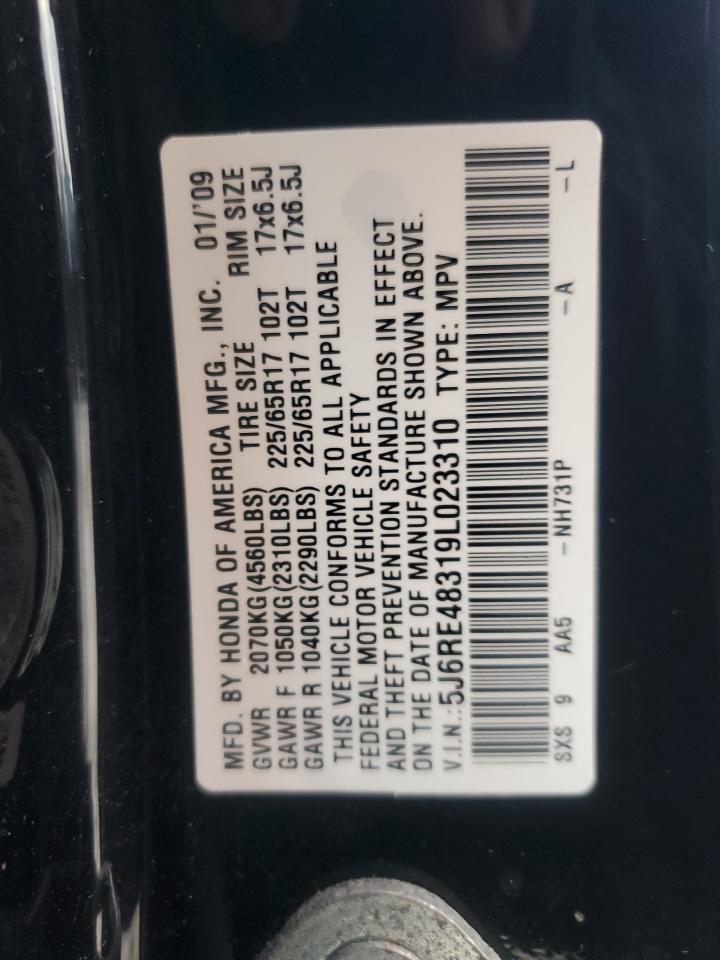 2009 Honda Cr-V Lx VIN: 5J6RE48319L023310 Lot: 81949555