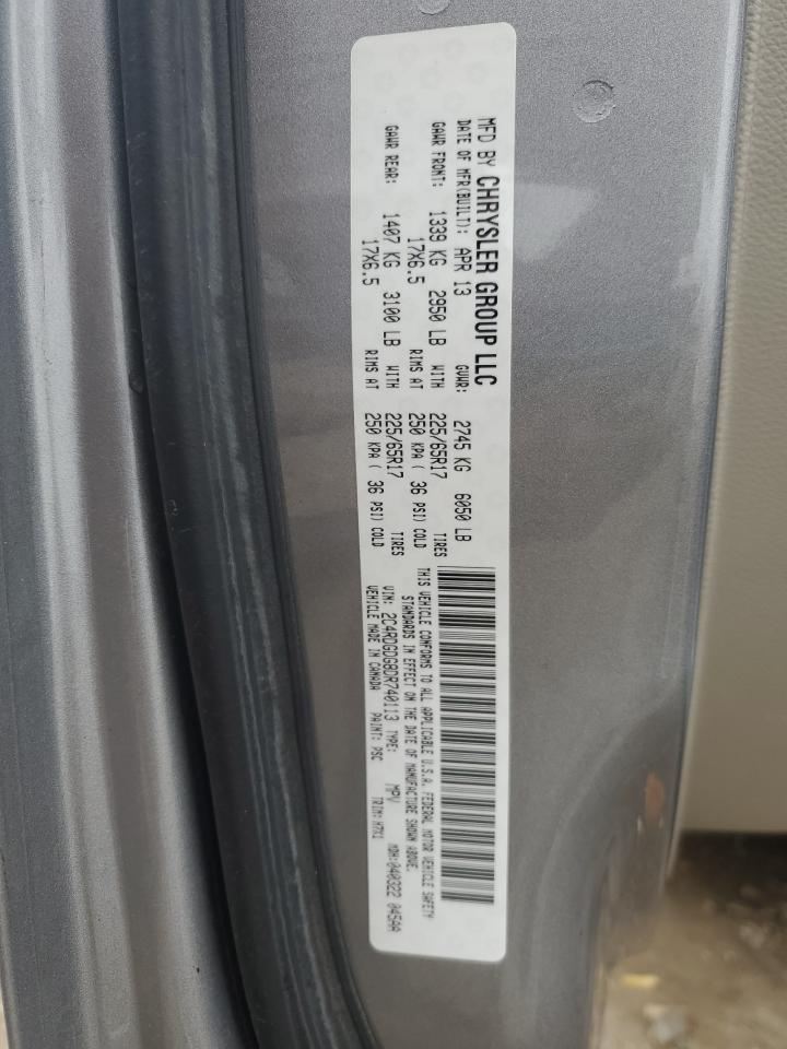 2013 Dodge Grand Caravan Crew VIN: 2C4RDGDG8DR740113 Lot: 82663565