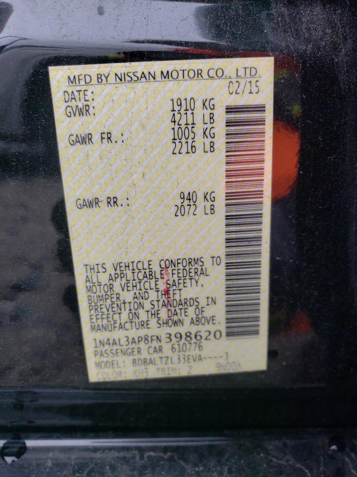 2015 Nissan Altima 2.5 VIN: 1N4AL3AP8FN398620 Lot: 82302495