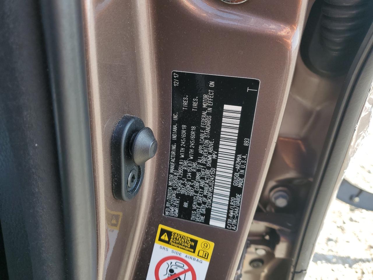 2018 Toyota Highlander Se VIN: 5TDKZRFH5JS245150 Lot: 90320785