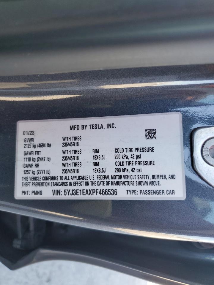 2023 Tesla Model 3 VIN: 5YJ3E1EAXPF466536 Lot: 82716445