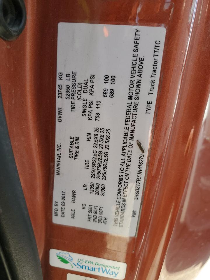 2018 International Lt625 VIN: 3HSDZTZR7JN416279 Lot: 85168975