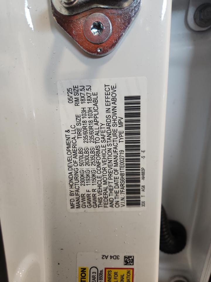 2026 Honda Cr-V Sport-L VIN: 7FARS6H81TE002719 Lot: 86637625