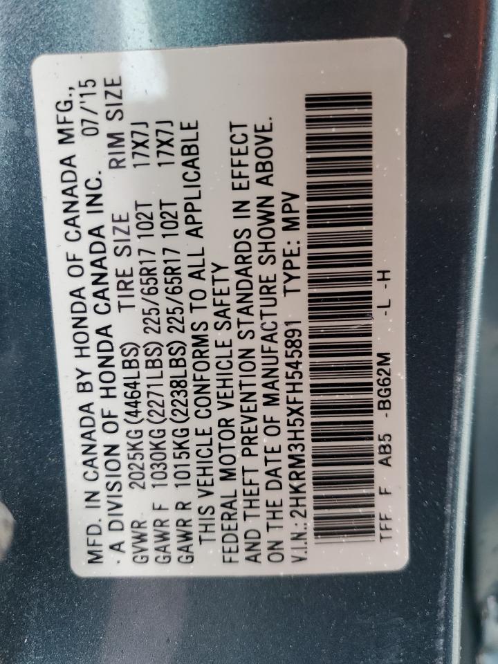 2015 Honda Cr-V Ex VIN: 2HKRM3H5XFH545891 Lot: 86052955