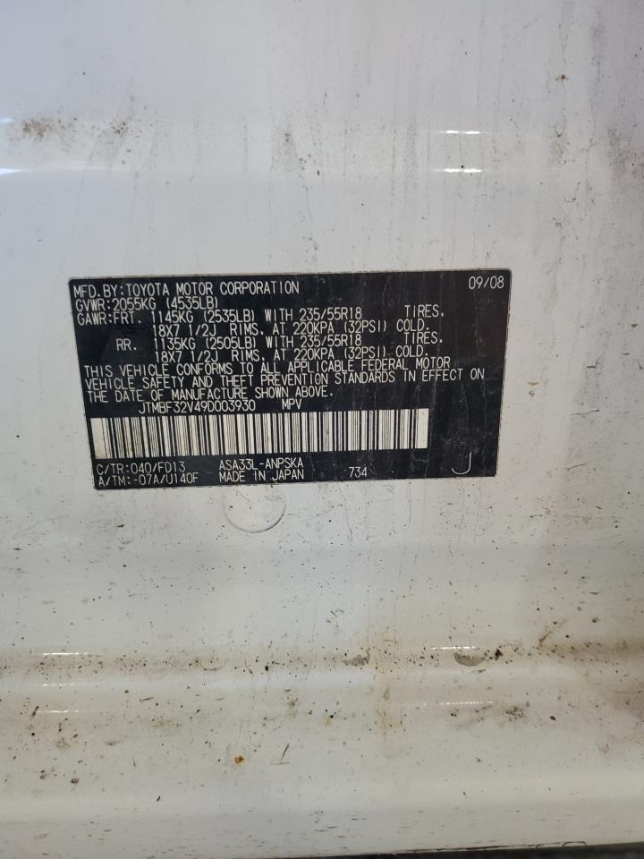 2009 Toyota Rav4 Sport VIN: JTMBF32V49D003930 Lot: 85351285