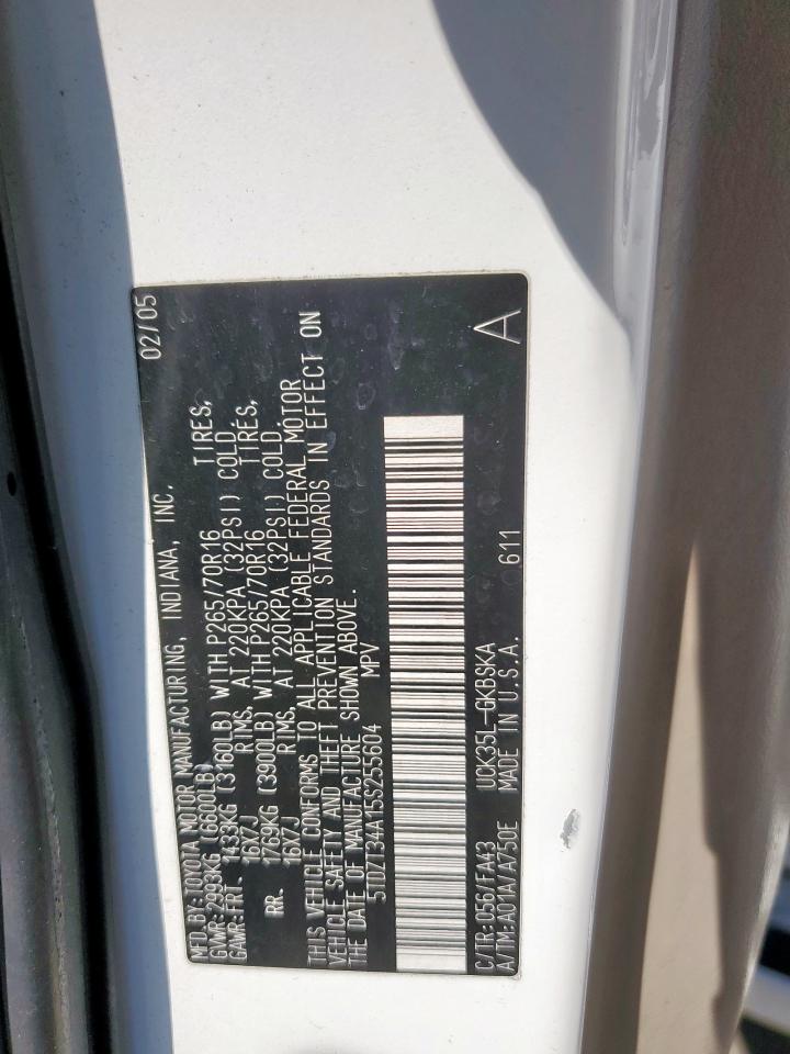 2005 Toyota Sequoia Sr5 VIN: 5TDZT34A15S255604 Lot: 90603565