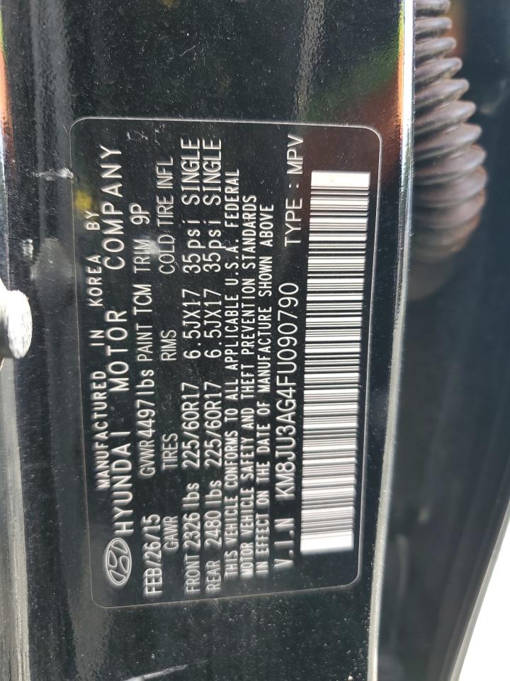 2015 Hyundai Tucson Limited VIN: KM8JU3AG4FU090790 Lot: 85103095