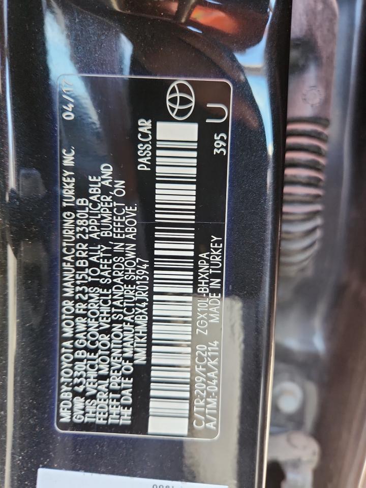 2018 Toyota C-Hr Xle VIN: NMTKHMBX4JR013947 Lot: 84653595