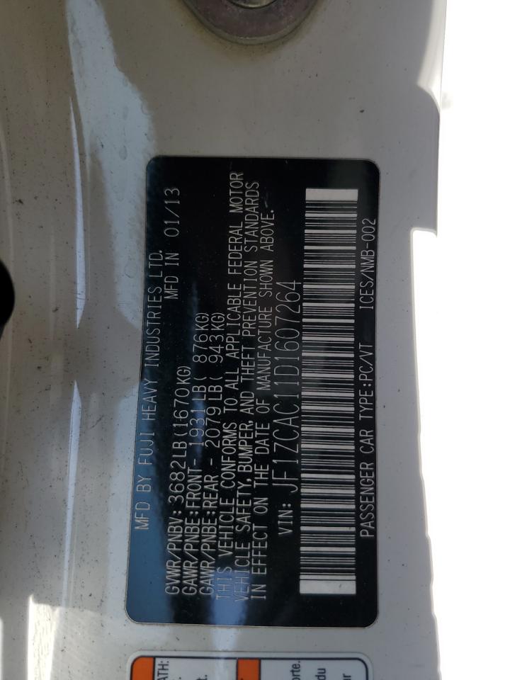 2013 Subaru Brz 2.0 Limited VIN: JF1ZCAC11D1607264 Lot: 82136525