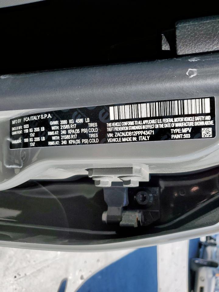 2023 Jeep Renegade Latitude VIN: ZACNJDB12PPP43471 Lot: 89699325