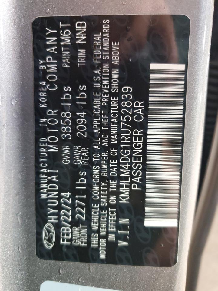2024 Hyundai Elantra Sel VIN: KMHLM4DG1RU752839 Lot: 85284035