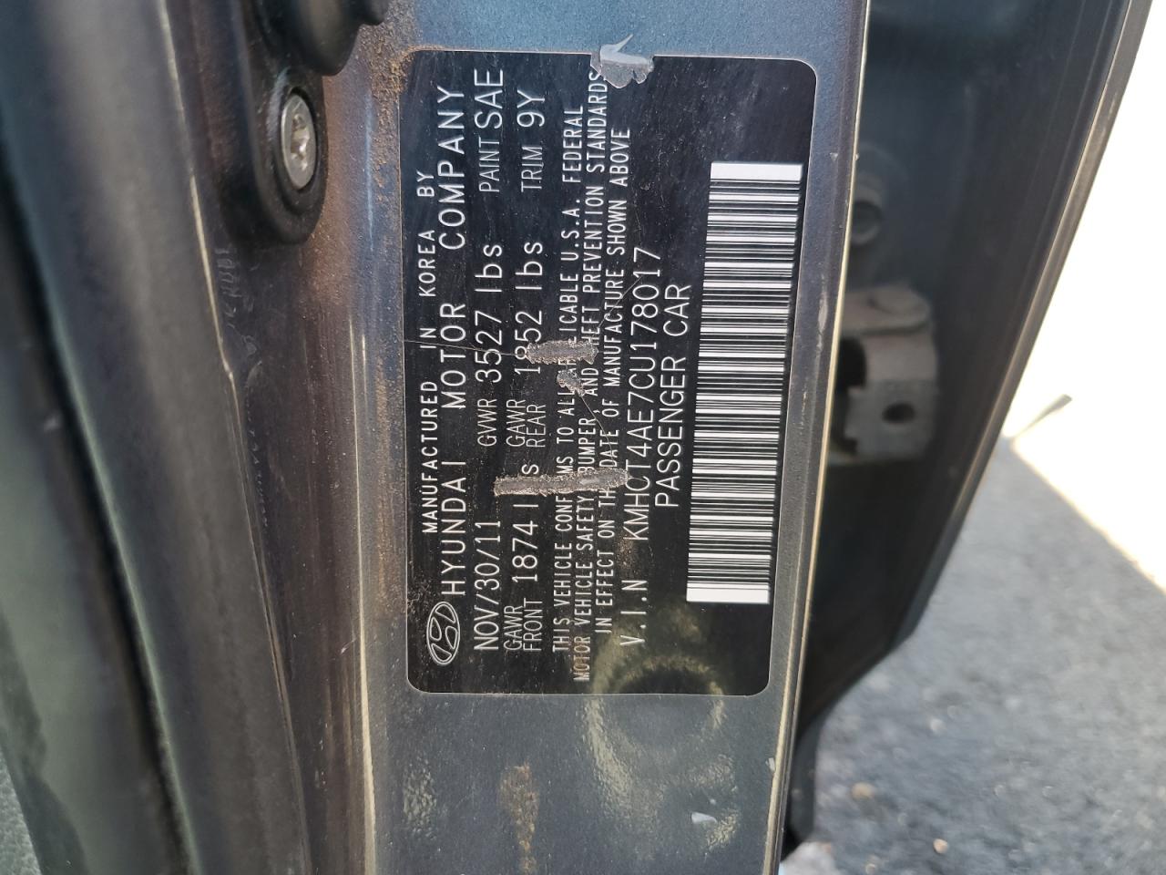 2012 Hyundai Accent Gls VIN: KMHCT4AE7CU178017 Lot: 81929055