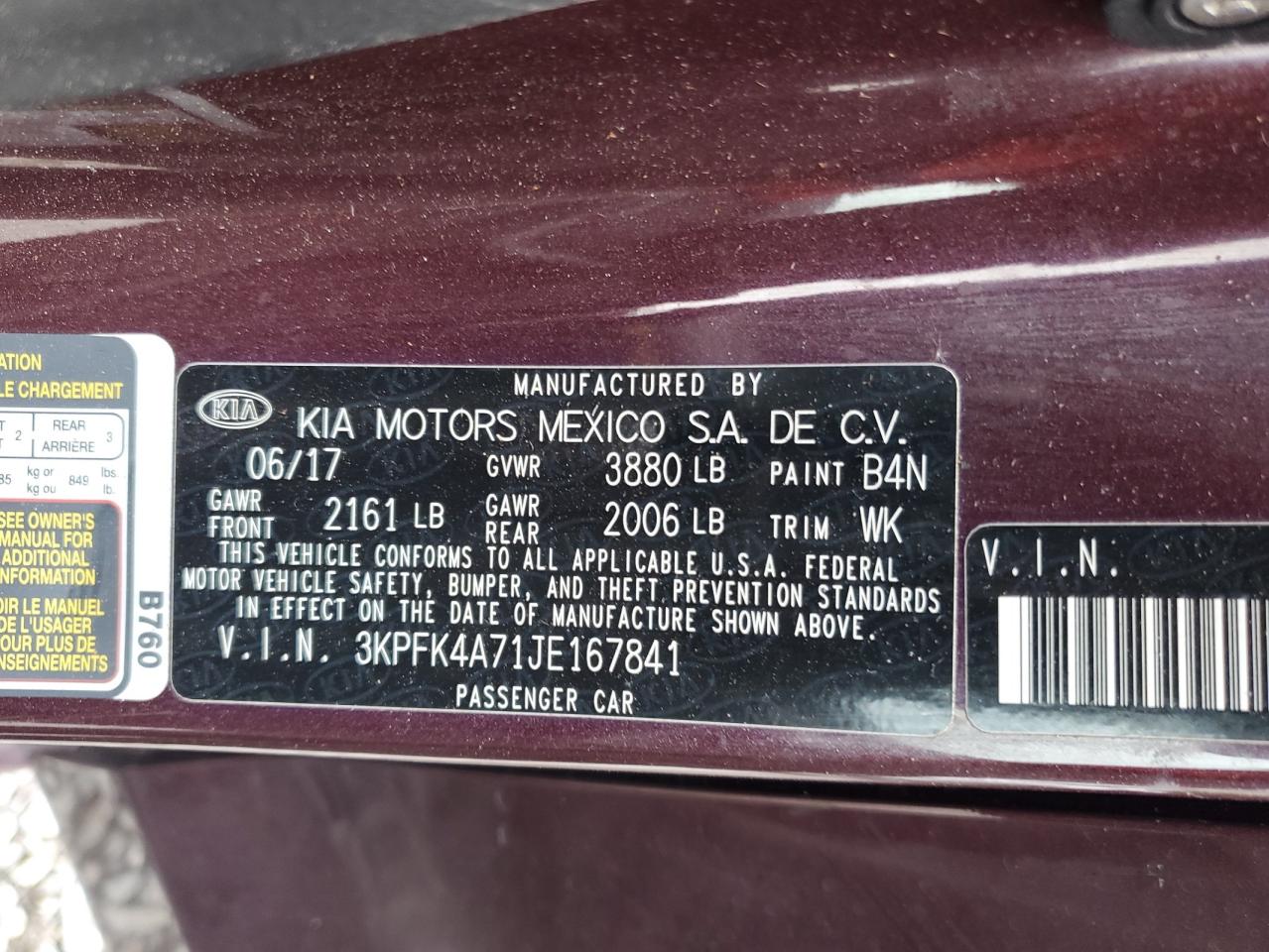 2018 Kia Forte Lx VIN: 3KPFK4A71JE167841 Lot: 82778955