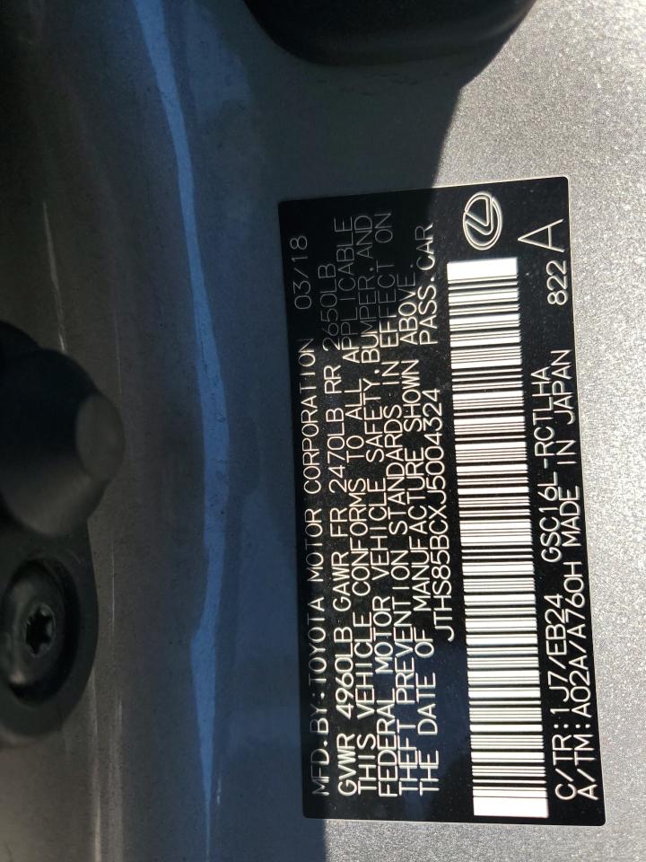 2018 Lexus Rc 300 VIN: JTHS85BCXJ5004324 Lot: 86646535