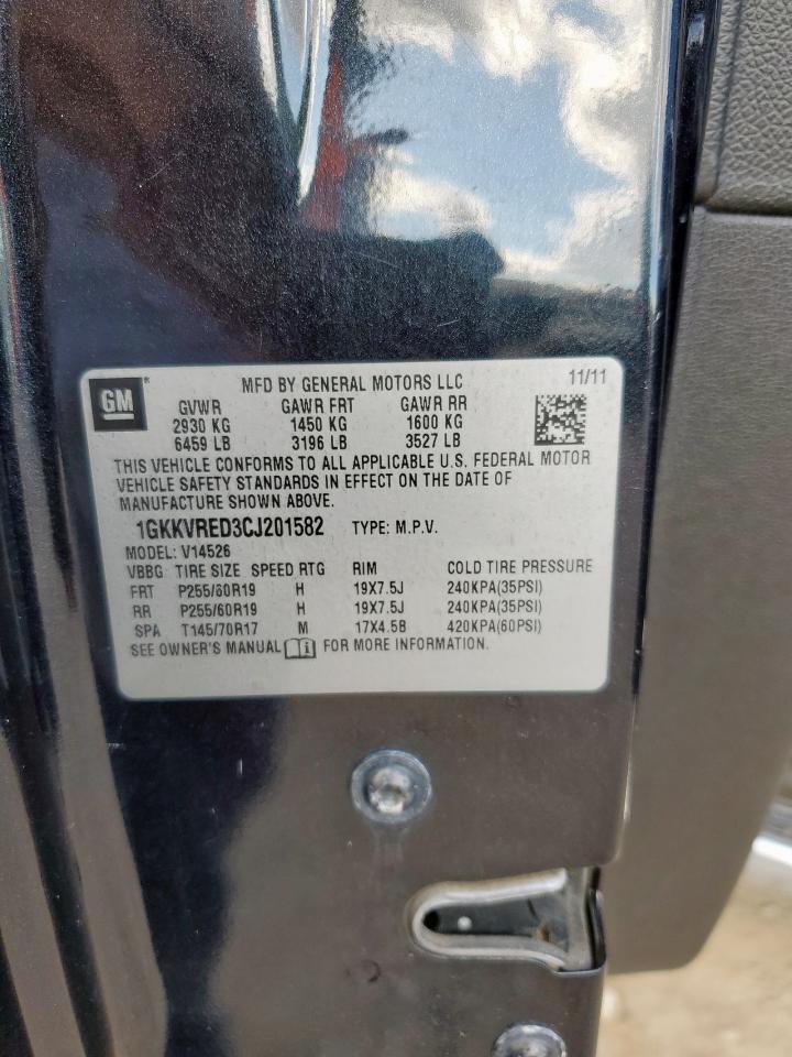 2012 GMC Acadia Slt-1 VIN: 1GKKVRED3CJ201582 Lot: 85709905