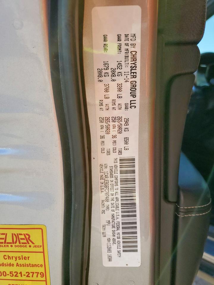 2015 Jeep Grand Cherokee Limited VIN: 1C4RJEBG6FC707400 Lot: 82242465