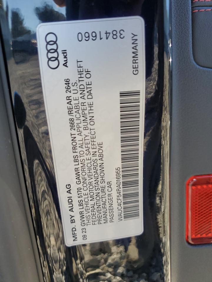 2024 Audi S5 Premium Plus VIN: WAUC4CF54RA016955 Lot: 87217375