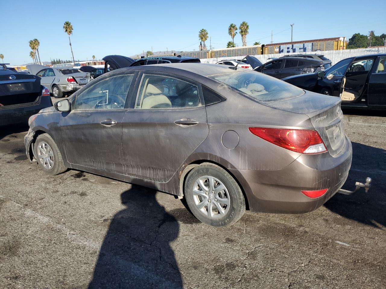2013 Hyundai Accent Gls grey sedan gas KMHCT4AE2DU317648 photo #3